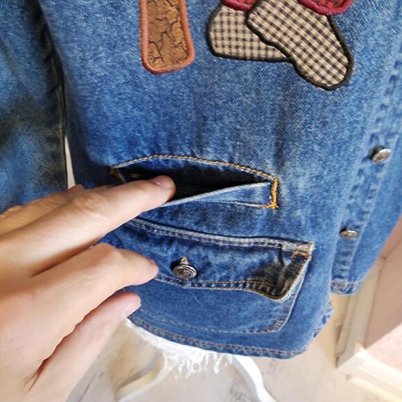 EUC Land of Loons Unique moose crossing embroidered Small jacket coat - Picture 4 of 8